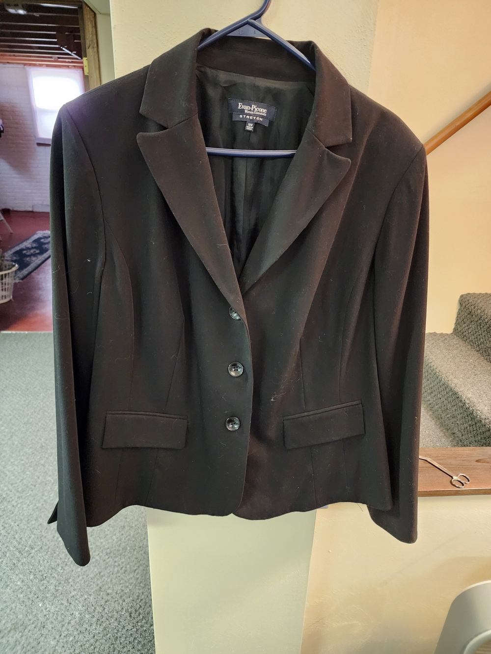 Evan Picone Sz 18 Black Tailored Women's Blazer with Notch Lapel